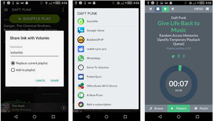 Volumio Spotify Share Androd APP