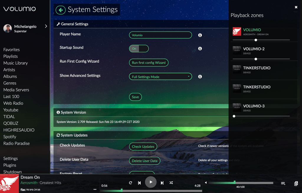 setting menu